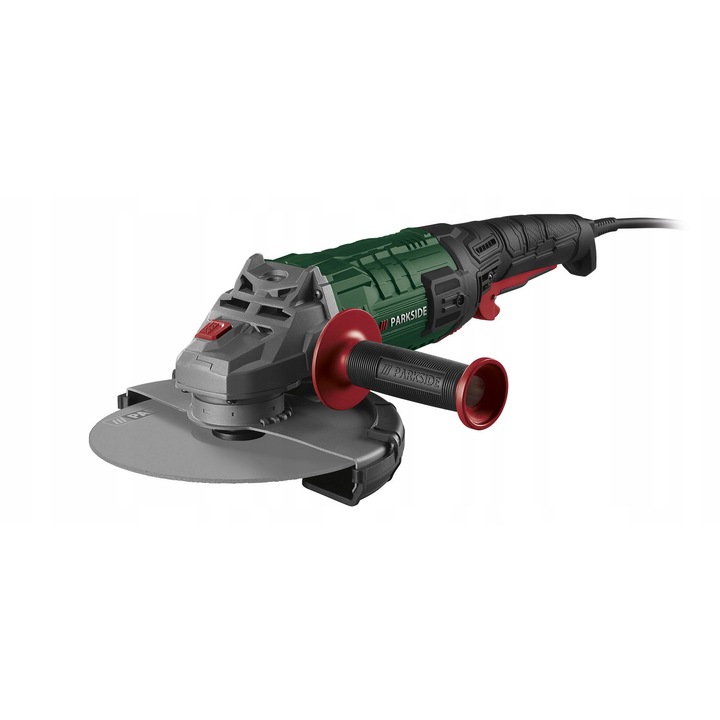 Polizor unghiular PARKSIDE PWS 230 E5, 2000 W, 230 mm, set cu 2 accesorii, dimensiuni 52,7x11x13,9 cm