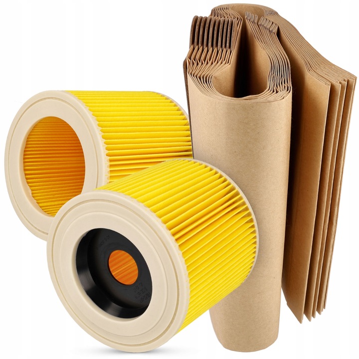Set 10 Worki Filtr pentru Aspirator Karcher, Filtru Aer, 80x22cm, Papir Biodegradabil