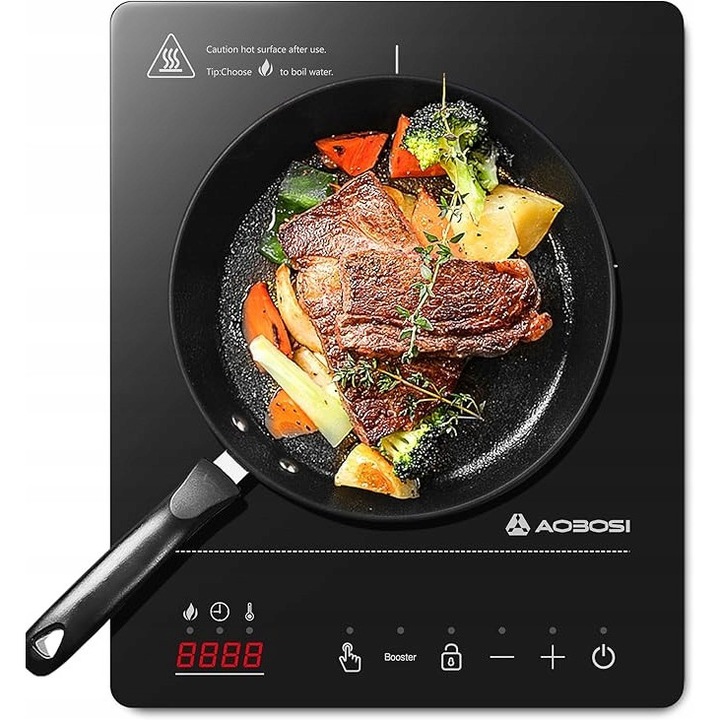 Plita electrica Aobosi, inductie, portabila, 2000W, 32x26x4.2cm