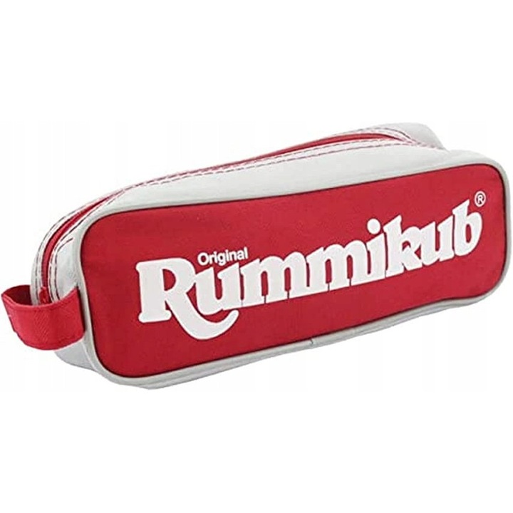 Rummikub Mini Pouch társasjáték, 2-4 játékos, 7+ év, kompakt méretek, tokkal és fogantyúkkal