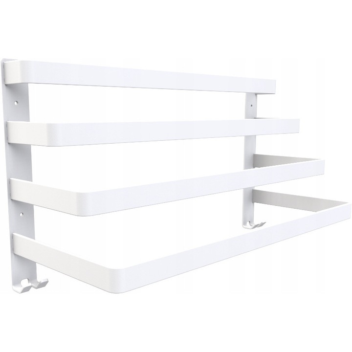 Cuiere, 60 cm, 4 niveluri, alb, set, pentru prosoape