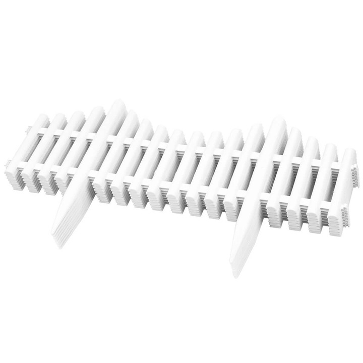 Gardulet decorativ gradina 60x32 cm, set 4 piese, alb