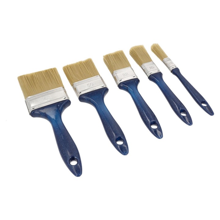 Set pensule plate Hardy 5 buc, 13x63mm, plastic, poliester, multicolor