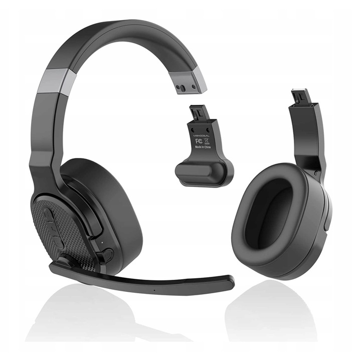 Vezeték nélküli Bluetooth 5.0 fejhallgató mikrofonnal, zajcsökkentéssel, 35 óra üzemidővel, fekete