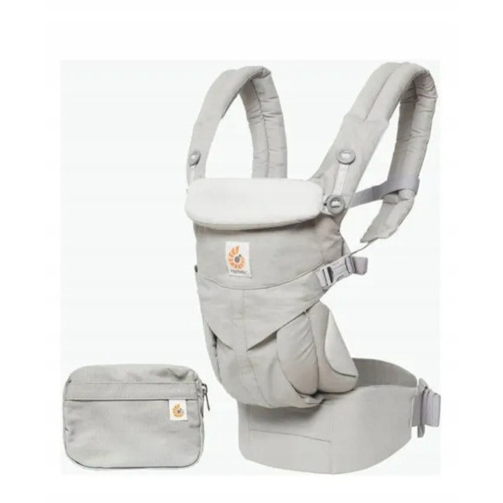 Marsupiu EGO Baby 360 Omni, ergonomic, gri, 0+, set