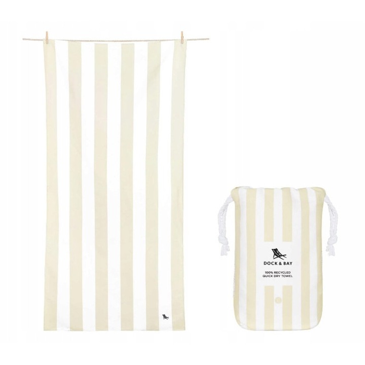 Плажна кърпа Cabana Light Bora Bora Beige, бързосъхнеща, 100% рециклиран микрофибър, 70x140см