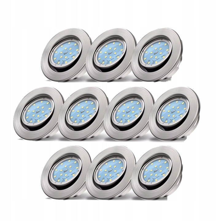 Set 10x Spoturi LED, 5W, Nikiel Mat, 3cm, 3000K