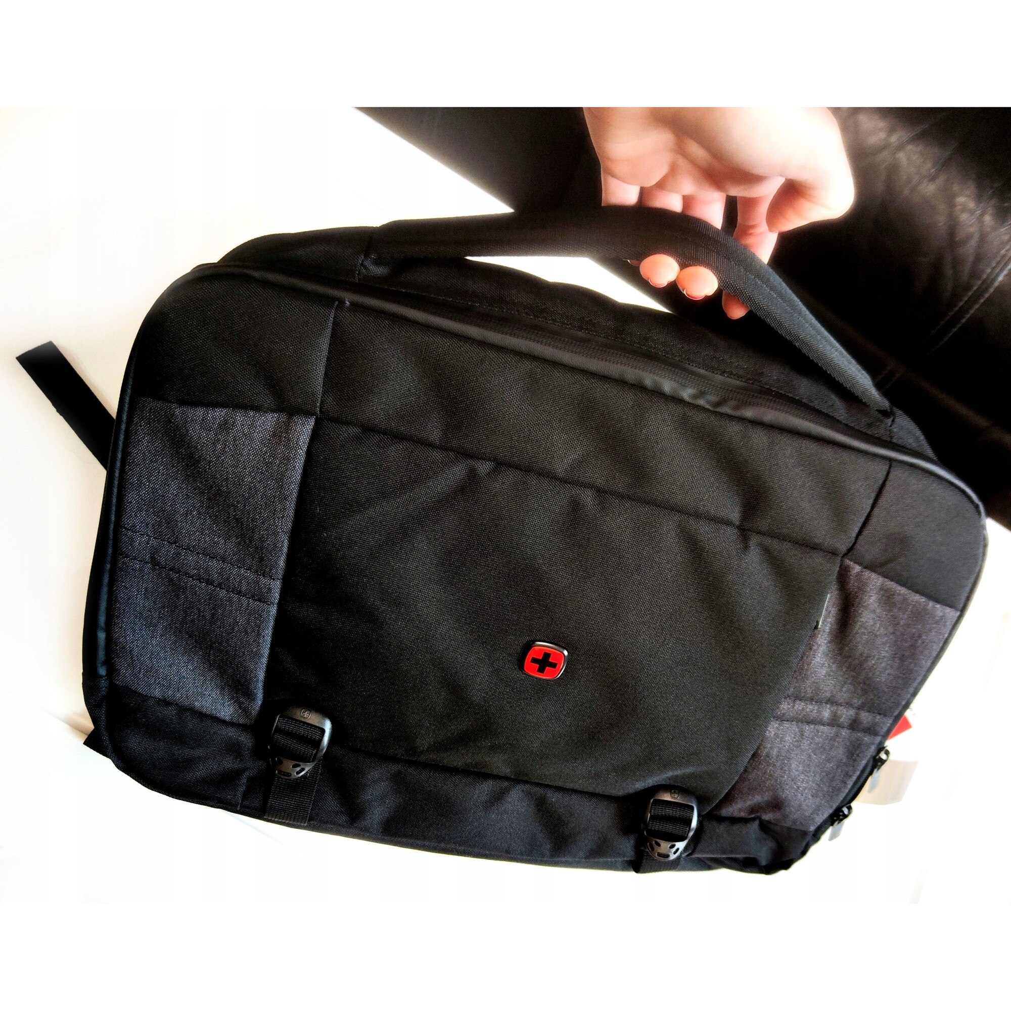 Geanta laptop Wenger, 16", neagra, 45x33x16cm, capacitate 19L, cu curele de rucsac