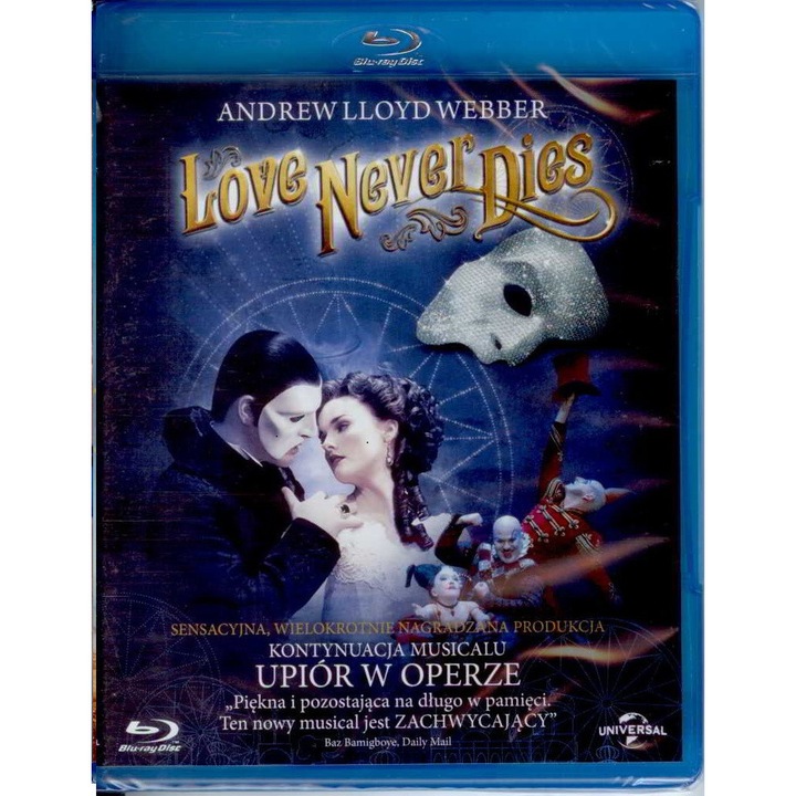 Film Blu-ray, LOVE NEVER DIES, Andrew Lloyd Webber, 121 min, subtitrari poloneze