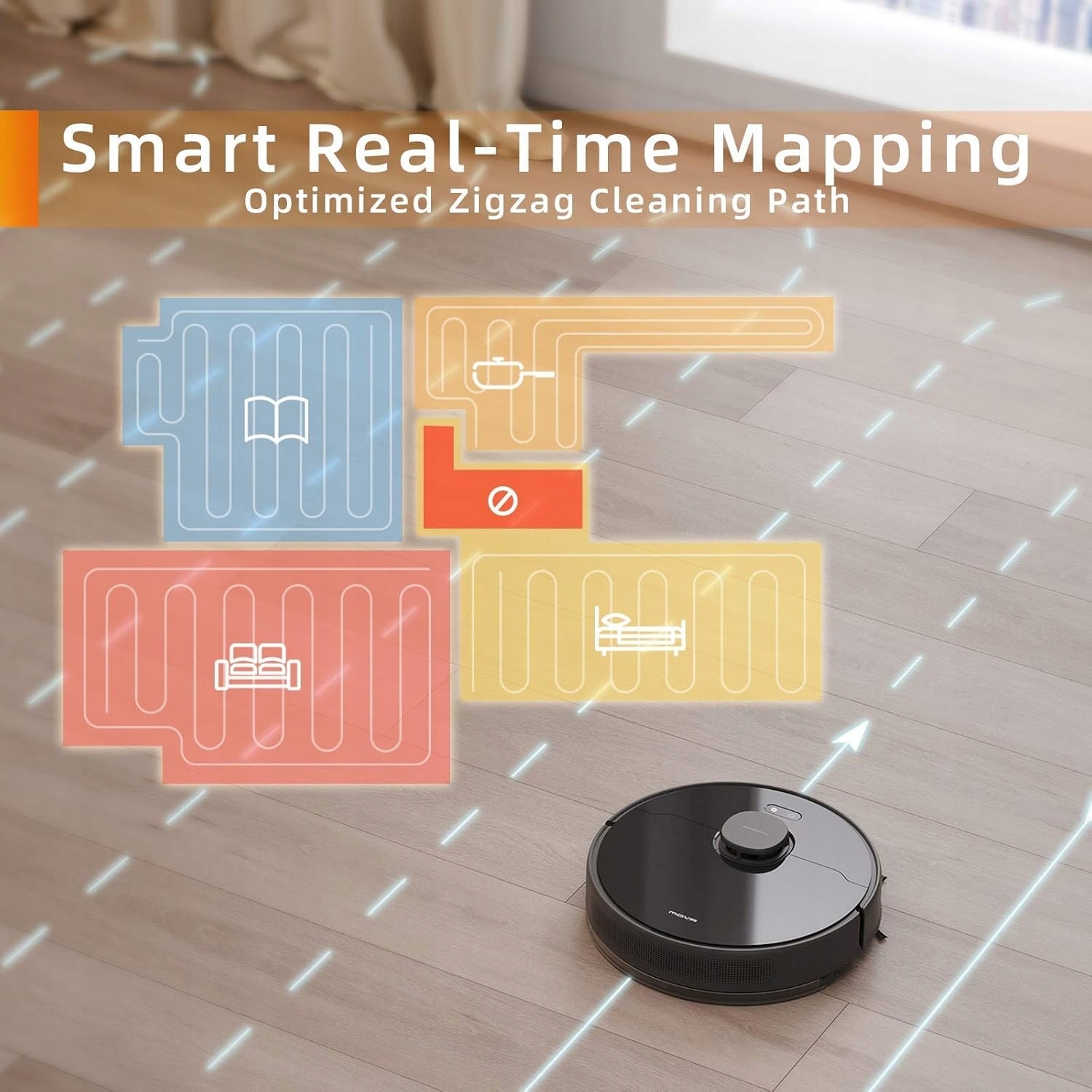 Robot de curățenie 2in1 MOVA L600, negru, 4000 Pa, navigație LiDAR, 35x35x9,6cm