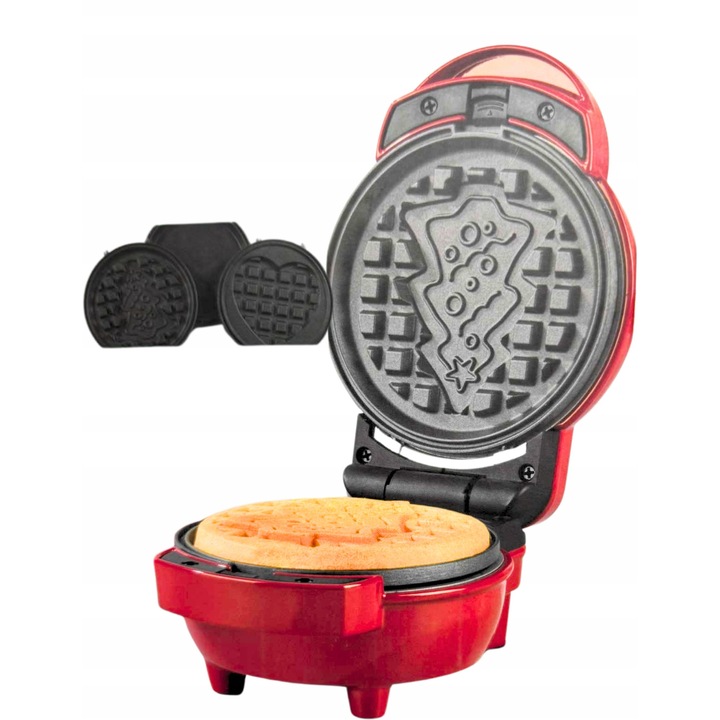 Гофретник PROGRESS 3в1, 400W, комплект плочи за палачинки, елха и сърце, компактен