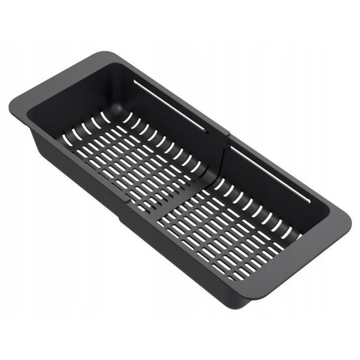 Scurgator vase tip cos pentru chiuveta bucatarie, telescopic, PVC negru