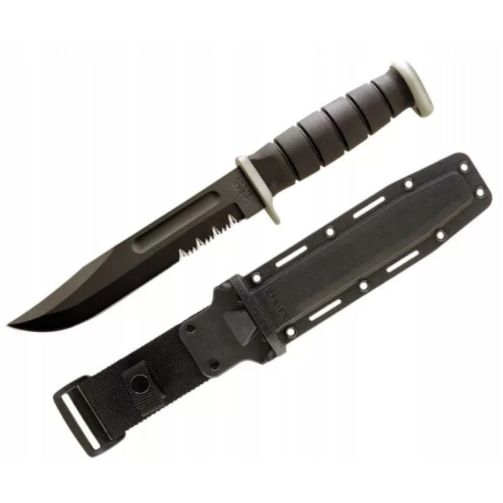 Cutit utilitar Ka-Bar D2 Extreme, 178mm, negru, cu teaca tip Eagle