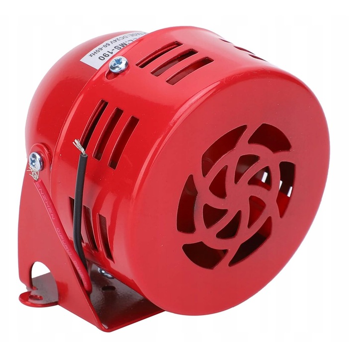 Syrena alarma Akozon 220V 114dB, metalica, rosie, utilizare industriala