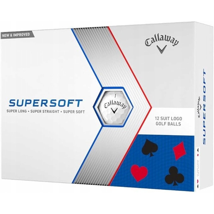 Mingi golf Callaway Supersoft, set 12 bucati, culoare alba, dimensiune standard