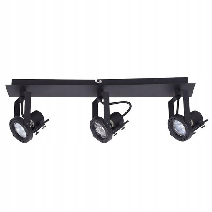 Плафониера с 3 източника на светлина Medison, 3xGU10, черна, 16,6x48см