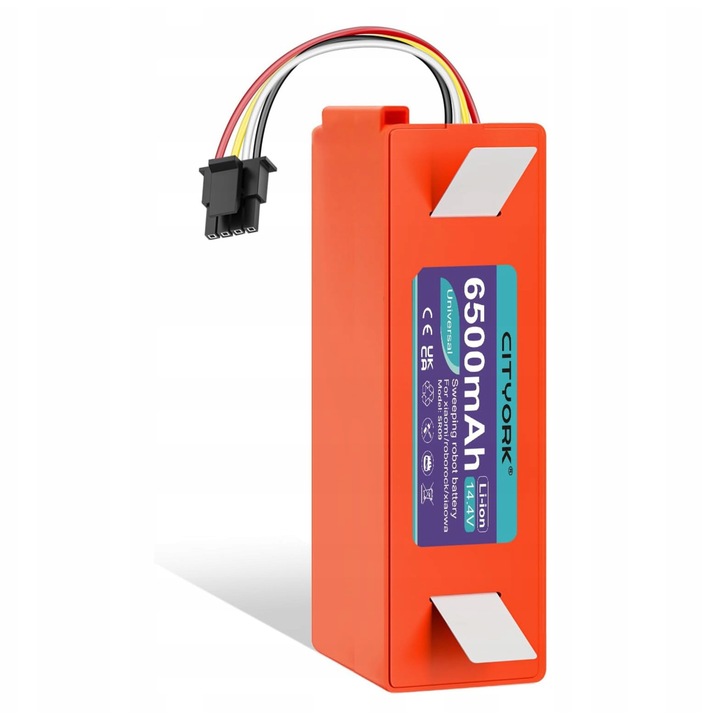 6500mAh 14.4V akkumulátor Roborock S5 S6 S7 Q7 porszívóhoz, piros színű, csere szett