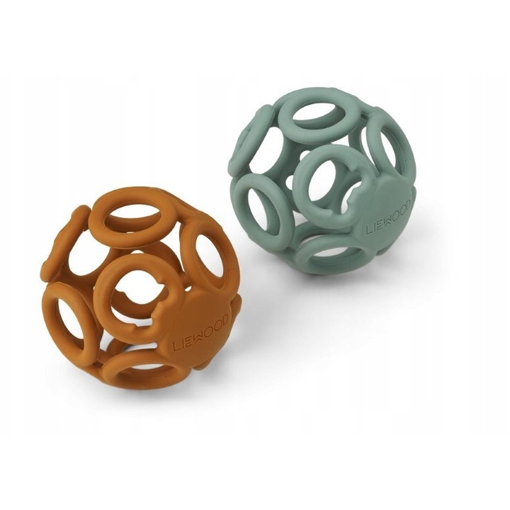 Liewood Jasmin szilikon rágóka 2 darabos szett, mustár és menta mix