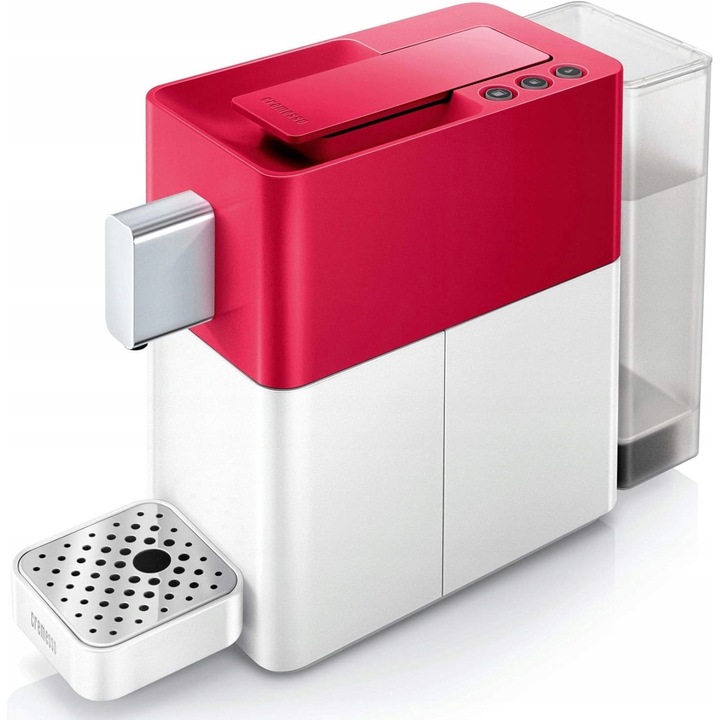 Espressor Cremesso EASY 19 bar, 0,9l, rosu si alb, functie de preparare pentru cafea si ceai, recipient pentru 10-12 capsule