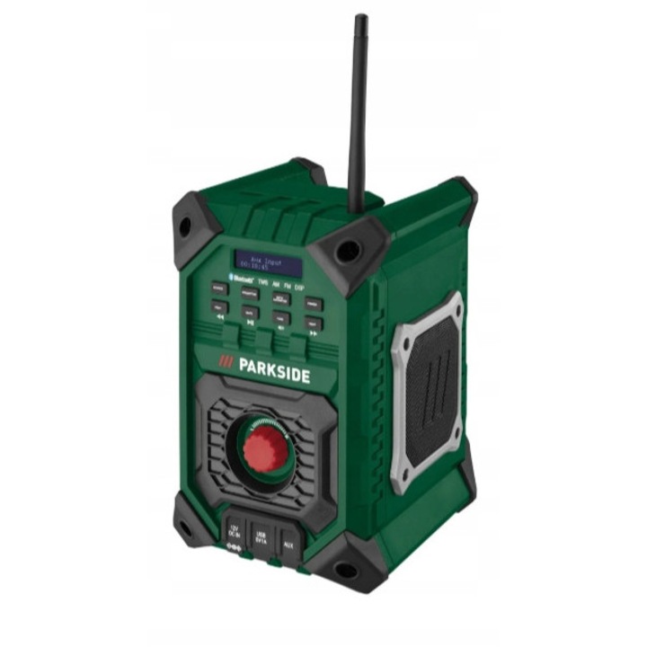 Parkside PRFMA 20 Li A1 hordozható rádió, Bluetooth, DAB, 22,5x17x30,5cm