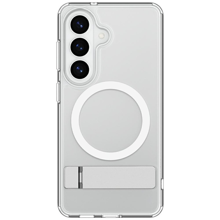 Калъф Spigen Ultra Hybrid S Mag, прозрачен, за Samsung Galaxy S26 Plus, със сгъваема стойка, съвместим с MagSafe