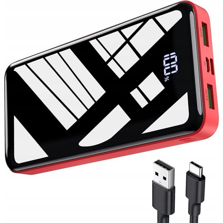 Powerbank Bextoo 27000mAh, 3x USB, LED, Negru