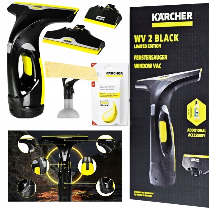 Karcher ablaktisztító, limitált kiadás, 280 mm, akkumulátoros, fekete