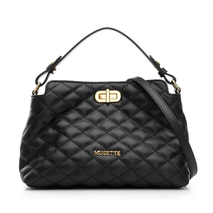 Geanta dama de umar, Musette, BONNIE, Piele naturala, 27 x 6 x 16