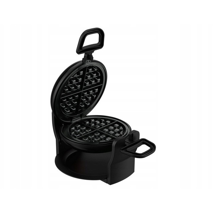 Gofrownica obrotiva pentru gofre belgiene, 1000 W, diametru 17 cm, rosie si verde, 35,3x21,2x16,7cm, set cu tava de scurgere