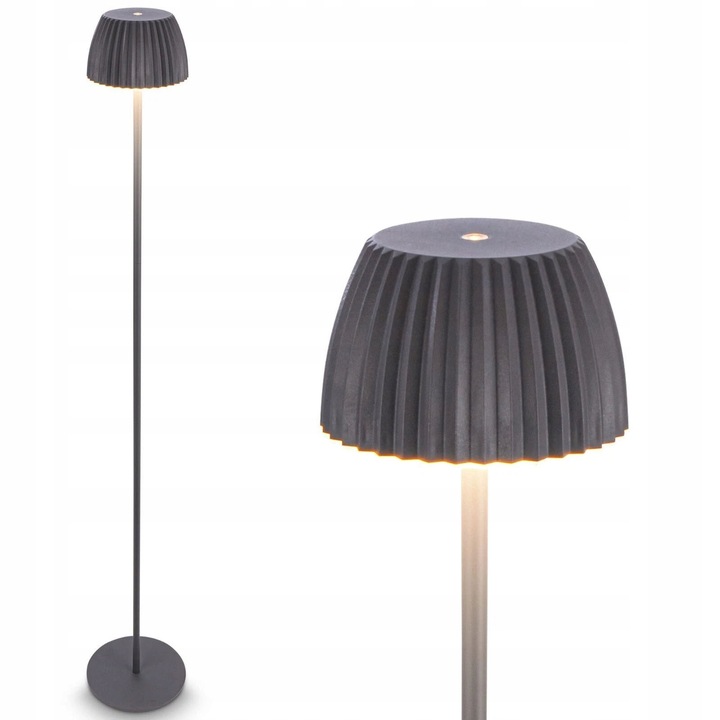 Lampa podlogowa LED 4,2W, 400lm, culoare gri, inaltime 123,5cm, set de lampa decorativa