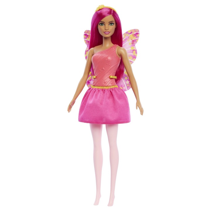 Barbie baba - Tündér rózsaszín hajjal és ruhával