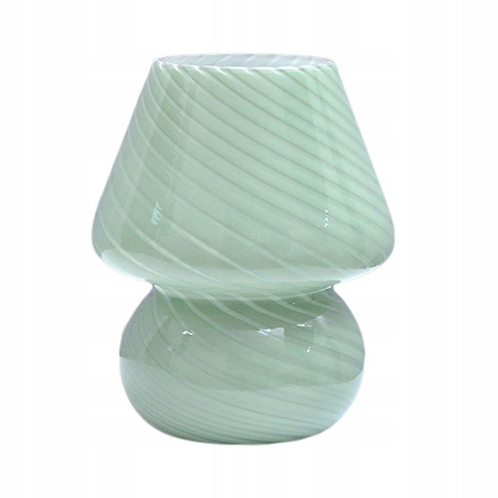 Veioza vintage, lampa biurkowa, abajur din sticla, LED, verde