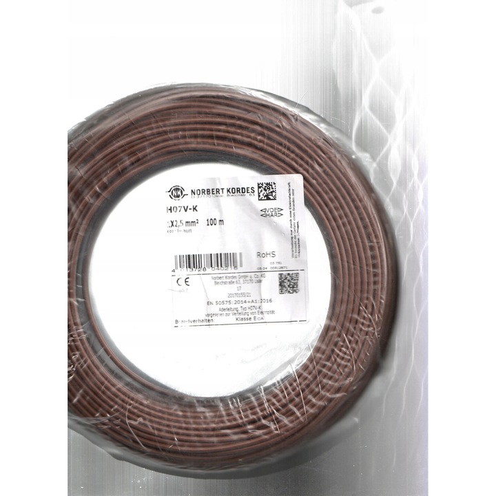 Cabluri electrice H07V-K 2,5 mm2, 100 mb, brun