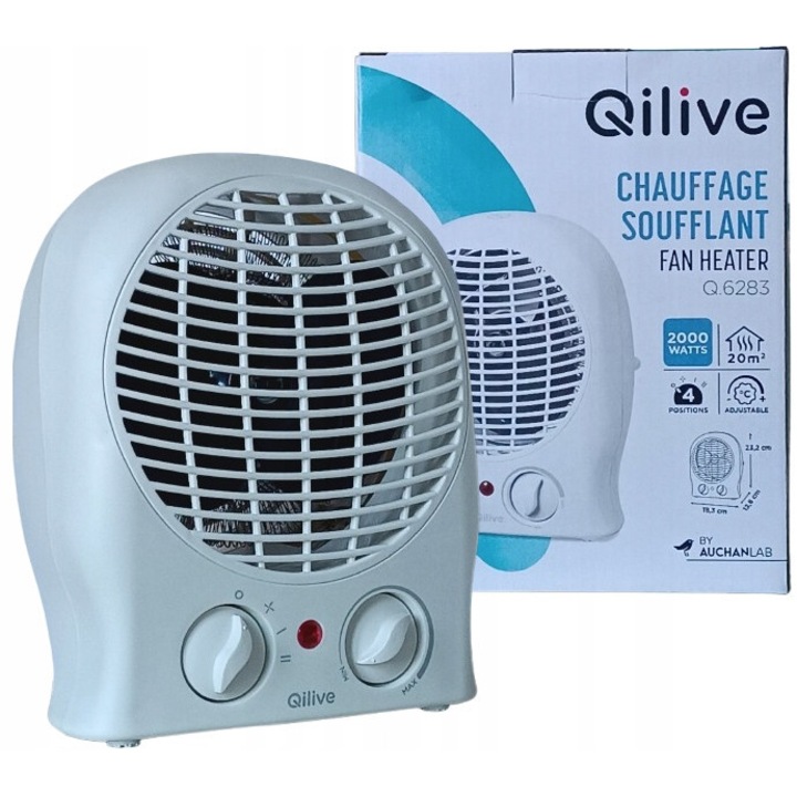 Aeroterma QILIVE 2000W, 4 üzemmód, fehér