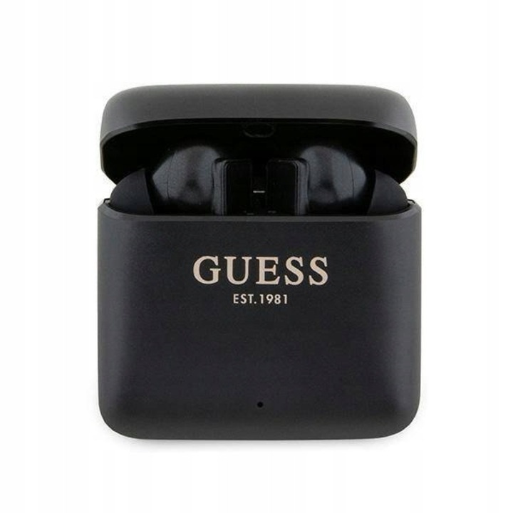 Guess vezeték nélküli fülhallgató töltőállomással, Bluetooth 5.1, modern design, fekete