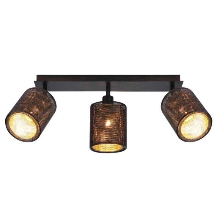 Lustra cu 3 brate, 3x25W, E14, metal, 46x11x13cm, pentru living, dormitor, sufragerie, hol