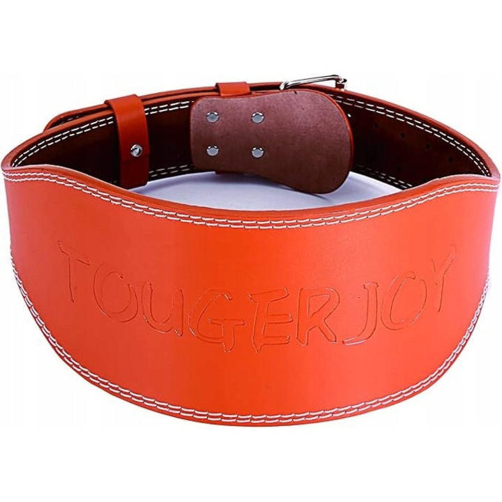 Pas de culturism TOUGERJOY S/M, piele de calitate A, 7mm grosime, suport pentru spate, negru