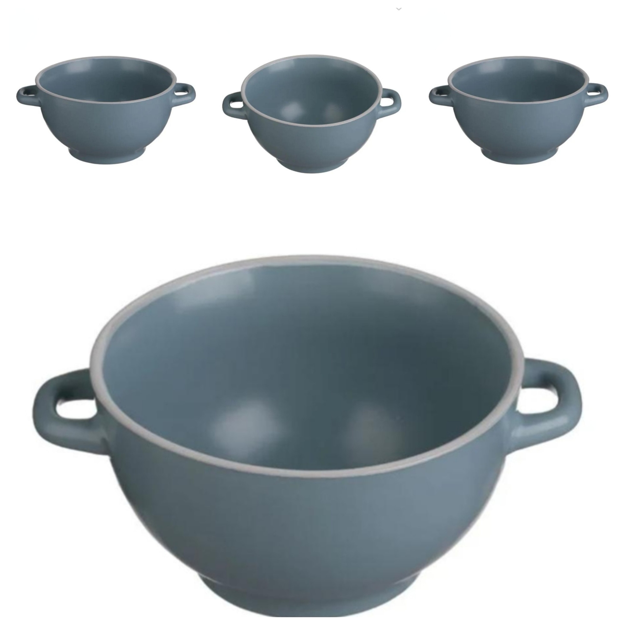 Set de 4 boluri de ceramică gri, 700 ml