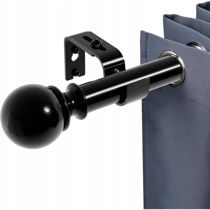 Sine pentru perdele, negru, reglabil, set simplu