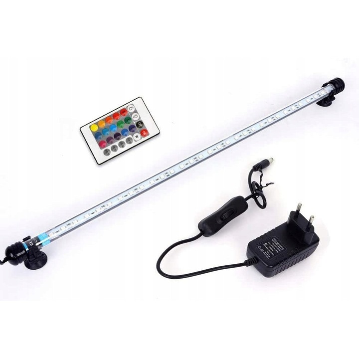 Lampa LED pentru acvariu, RGB, 1,8x57 cm, waterproof