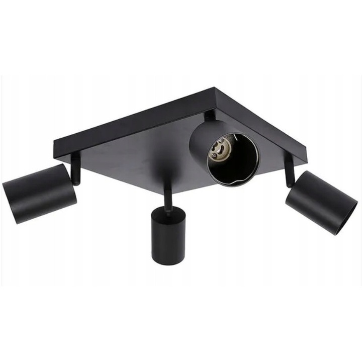 Плафониера SARAI, 4xGU10, метал, черна, 250x250x160мм