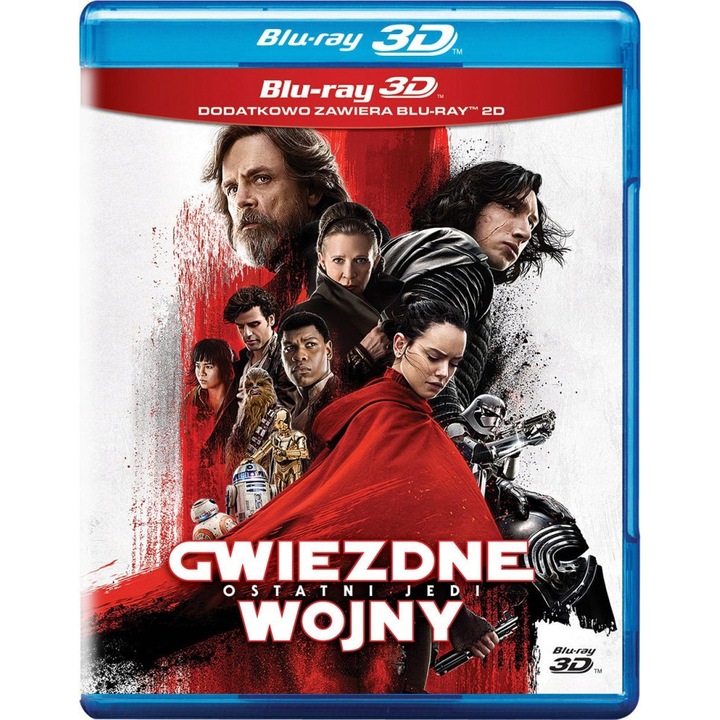Film Blu-Ray: Gwiezdne wojny: Ostatni Jedi 3D, 3 discuri, engleza DTS-HDHR 7.1, poloneza Dolby Digital 5.1