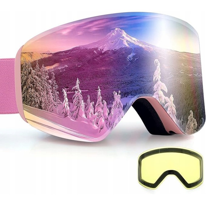 Goggles snowboard DIZOKIZO SNOW-5400, cilindrice, anti-UV, multicolor