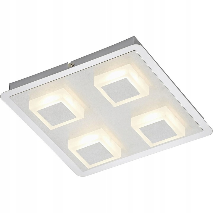 LED плафон 4-точки, 1600lm, 28x28x5,2см, сребърен