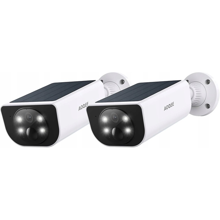 Aoqee S1 WiFi megfigyelő kamera szett, 2K, színes éjjellátó, napelemes tápellátás