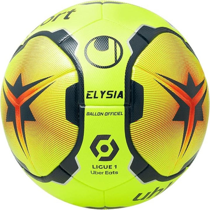 Minge fotbal Elysia Match Pro, 24-panouri, Fluo Yellow/Fluo Orange, 5