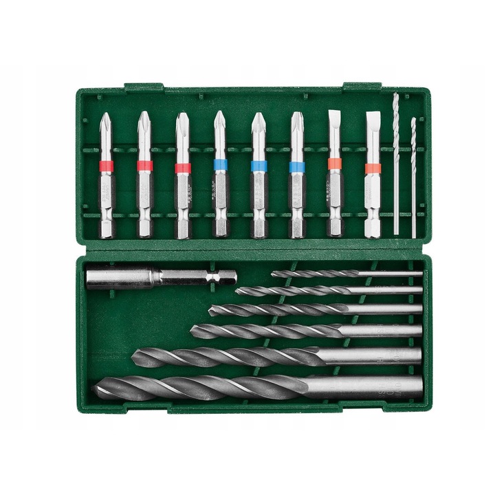 Акумулаторна бормашина-отвертка Parkside PABS 20-Li I9, 20V батерия, 17 аксесоара, 45 Nm, 215x199x76 мм