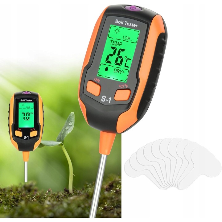 Umidometru 4 in 1, masurare pH, nivel de apa si umiditate, pentru interior si exterior