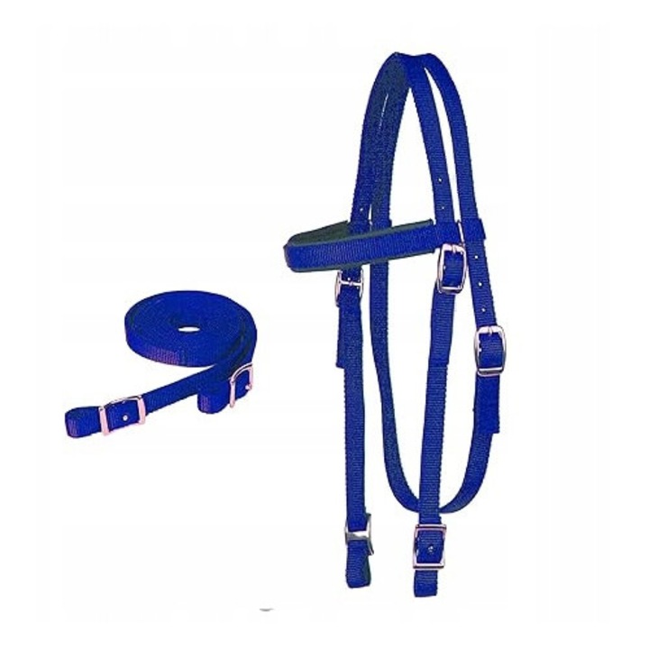 Ham cu capastru Majestic Ally, nailon, albastru, set cu fraul, dimensiune completa