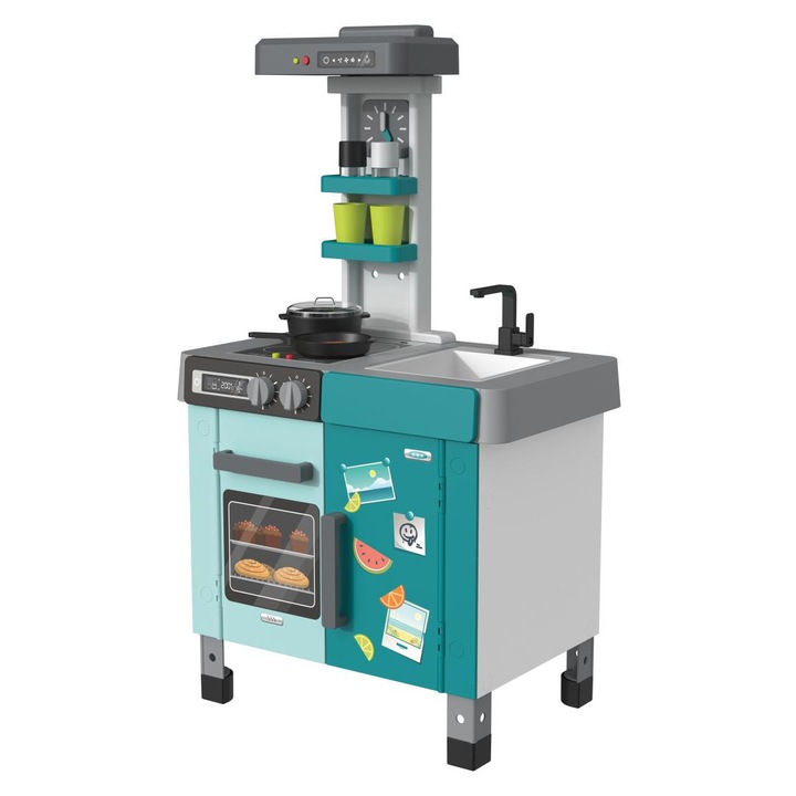 Bucatarie pentru copii, set cu accesorii, 34 elemente, efecte sonore si lumini, 56x100x37cm